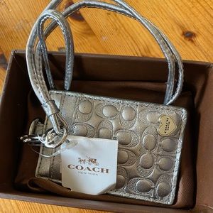 Coach keychain wallet with lanyard